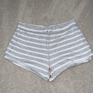 Grey and white striped Calvin Klein shorts, S